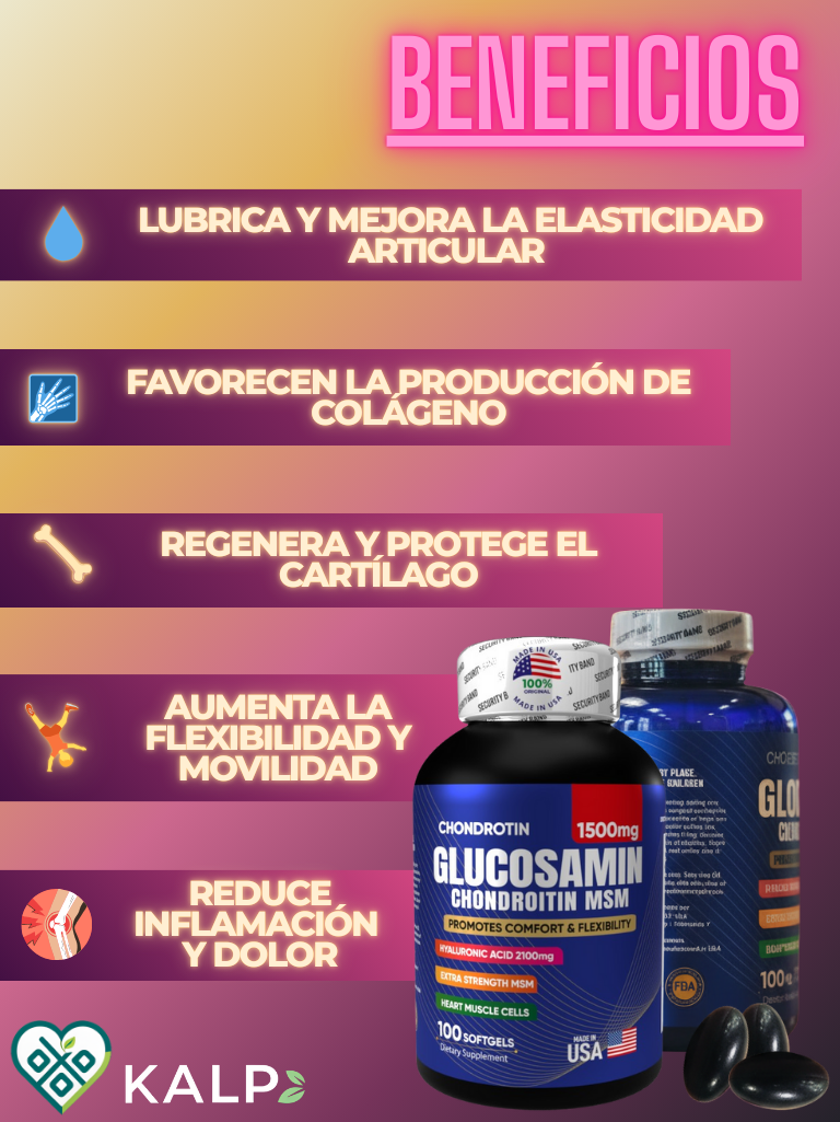 💪 Glucosamina+ Ácido Hialurónico + Condroitina + MSM