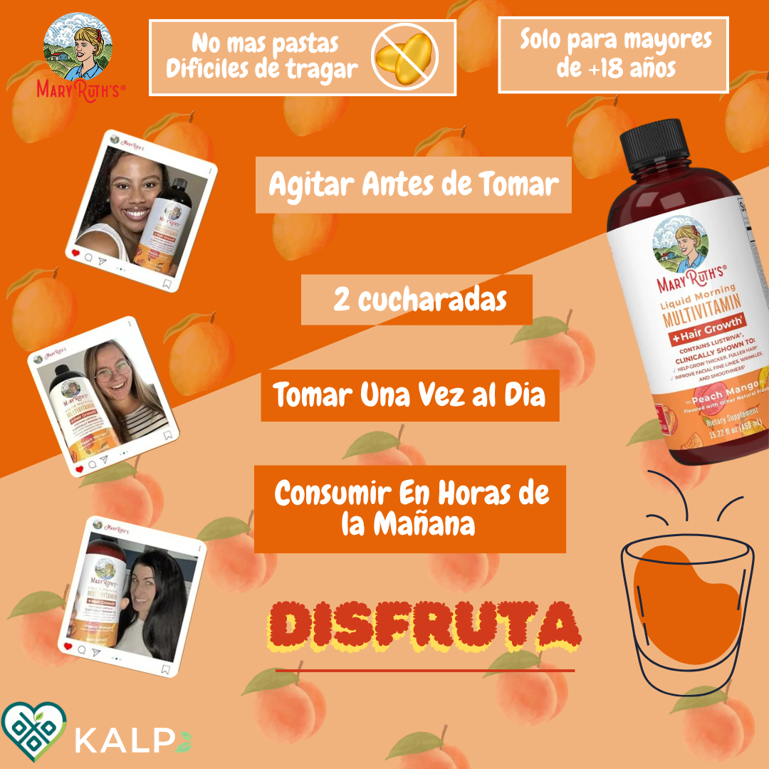 🥭🍑Liquid Morning Multivitaminico  Durazno/Mango